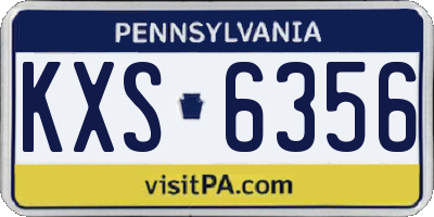 PA license plate KXS6356