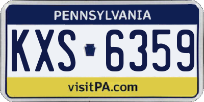 PA license plate KXS6359