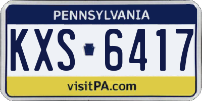 PA license plate KXS6417