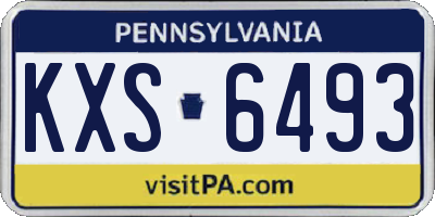 PA license plate KXS6493