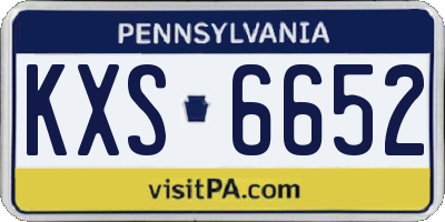 PA license plate KXS6652