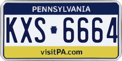 PA license plate KXS6664