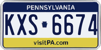 PA license plate KXS6674