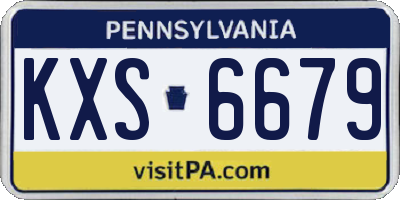PA license plate KXS6679