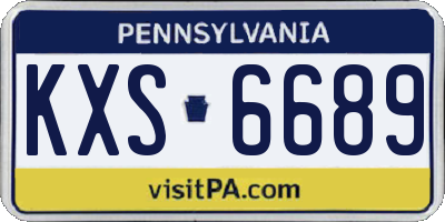 PA license plate KXS6689