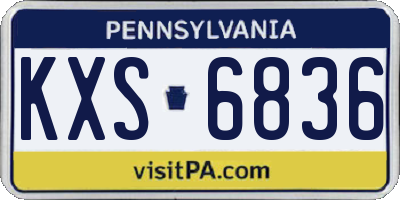 PA license plate KXS6836