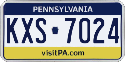 PA license plate KXS7024