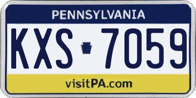 PA license plate KXS7059