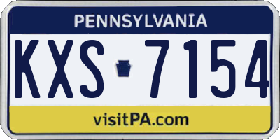 PA license plate KXS7154
