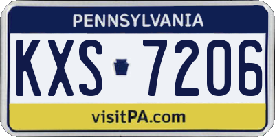 PA license plate KXS7206