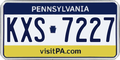 PA license plate KXS7227