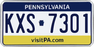 PA license plate KXS7301