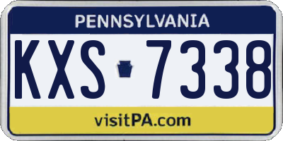 PA license plate KXS7338