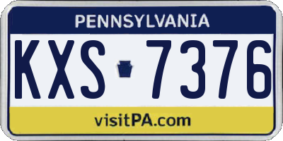 PA license plate KXS7376