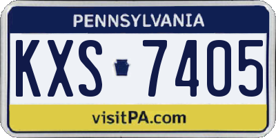 PA license plate KXS7405