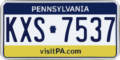 PA license plate KXS7537