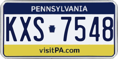 PA license plate KXS7548