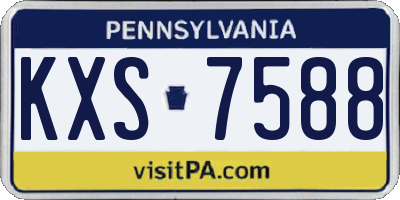 PA license plate KXS7588
