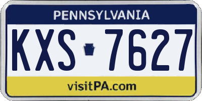PA license plate KXS7627