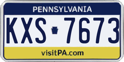 PA license plate KXS7673