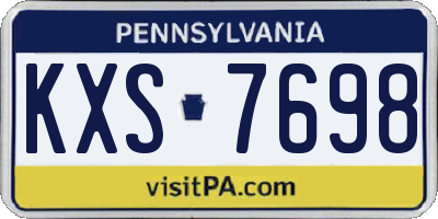 PA license plate KXS7698