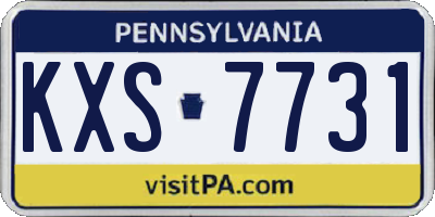 PA license plate KXS7731