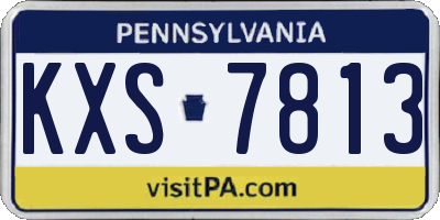 PA license plate KXS7813