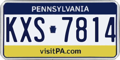 PA license plate KXS7814