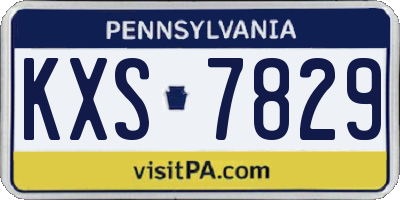 PA license plate KXS7829