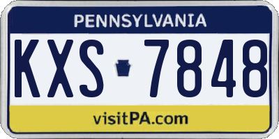 PA license plate KXS7848