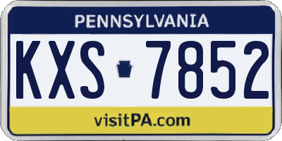 PA license plate KXS7852