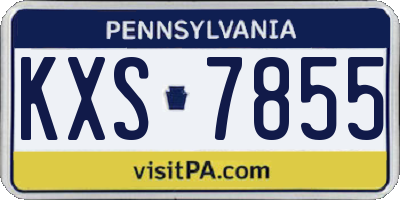 PA license plate KXS7855