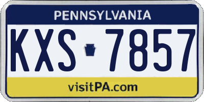PA license plate KXS7857