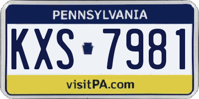 PA license plate KXS7981
