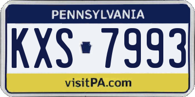 PA license plate KXS7993