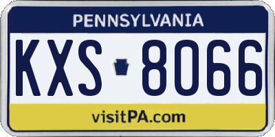 PA license plate KXS8066