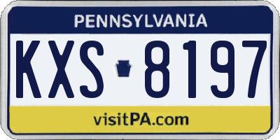 PA license plate KXS8197