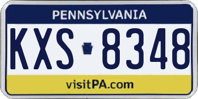 PA license plate KXS8348