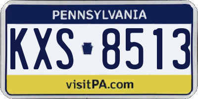 PA license plate KXS8513