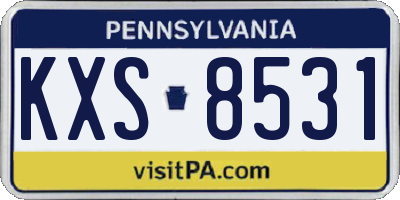 PA license plate KXS8531
