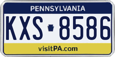 PA license plate KXS8586