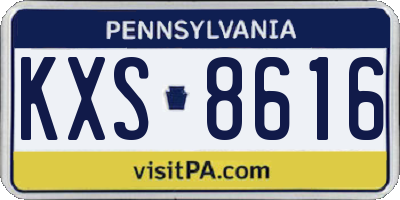 PA license plate KXS8616