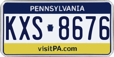 PA license plate KXS8676