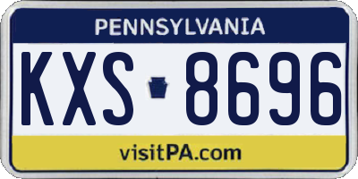 PA license plate KXS8696