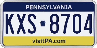 PA license plate KXS8704