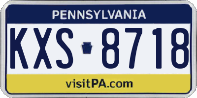 PA license plate KXS8718