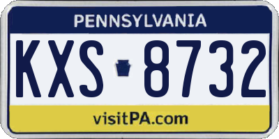 PA license plate KXS8732
