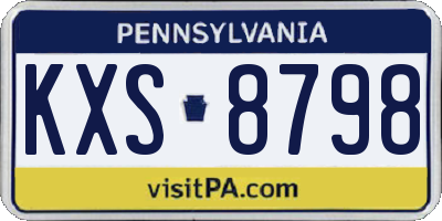 PA license plate KXS8798