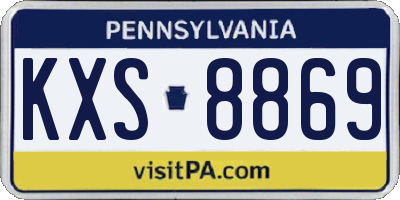 PA license plate KXS8869