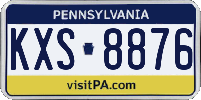PA license plate KXS8876
